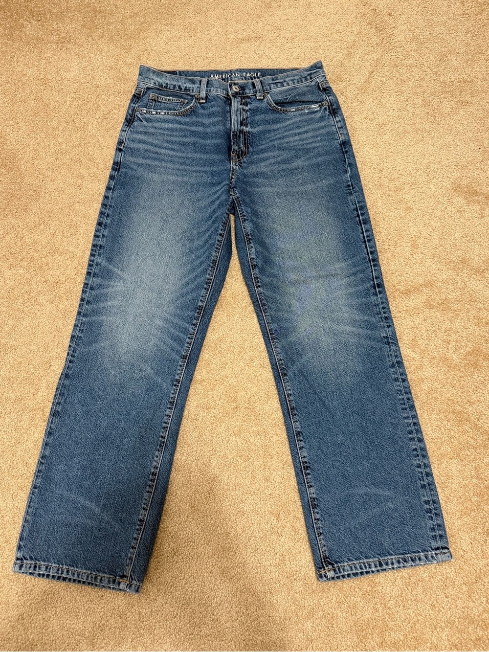 American Eagle Outfitters Blue Straight-Leg Jeans